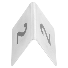 Image NUMÉROS DE TABLE DU 1 AU 25  5,2x4,2 CM ARGENTE INOX (1 UNITÉ) #3