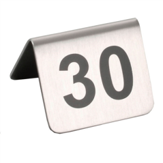 Image NUMÉROS DE TABLE DU 26 AU 50  5,2x4,2 CM ARGENTE INOX (1 UNITÉ) #1