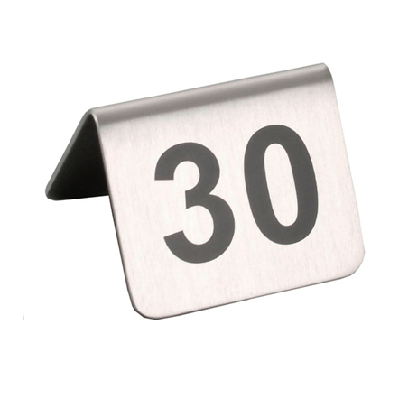 Image NUMÉROS DE TABLE DU 26 AU 50  5,2x4,2 CM ARGENTE INOX (1 UNITÉ) #1