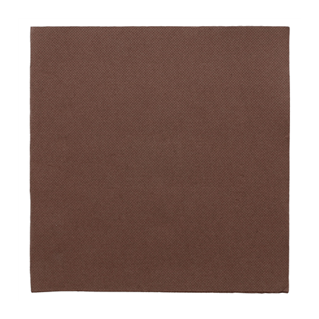Image SERVIETTES ECOLABEL 'DOUBLE POINT' 18 G/M2 39x39 CM CHOCOLAT OUATE (1200 UNITÉ) #1
