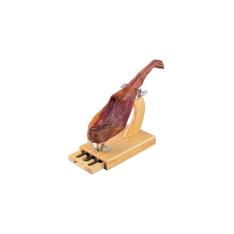 PORTE-JAMBON AVEC TIROIRS ET COUTEAUX 45x25x37 CM NATUREL BOIS (1 UNITÉ) PORTE-JAMBON AVEC TIROIRS ET COUTEAUX 45x25x37 CM NATUREL BOIS (1 UNITÉ)