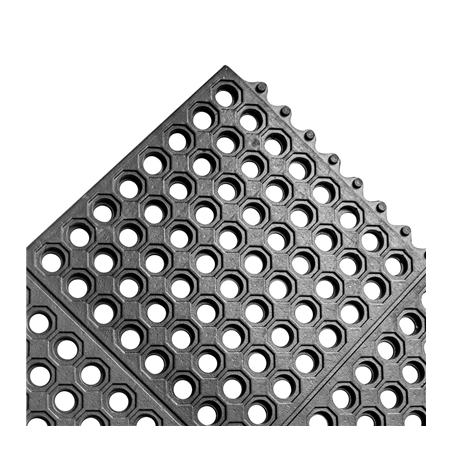 Image TAPIS ANTI-FATIGUE 'INTERLOCKING'  91,4x91,4x1,4 CM NOIR GOMME (1 UNITÉ) #1