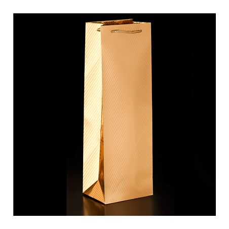 10 U. SACS BOUTEILLES MÉTALLISÉS  120 g/m2 12,3+7,8x36 CM DORE PAPIER (1 UNITÉ)