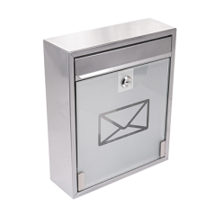 Image BOÎTE À LETTRES, RÉCEPETION HOTEL  26x9x31 CM ARGENTE ACIER (1 UNITÉ) #1