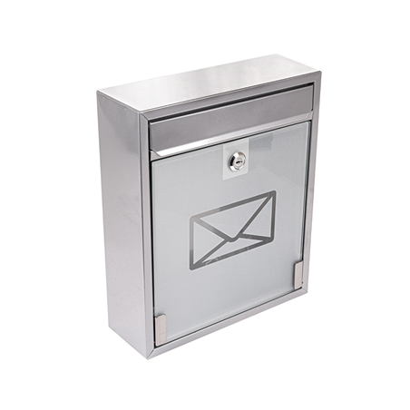 Image BOÎTE À LETTRES, RÉCEPETION HOTEL  26x9x31 CM ARGENTE ACIER (1 UNITÉ) #1