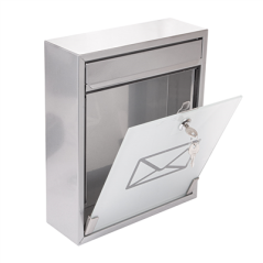 Image BOÎTE À LETTRES, RÉCEPETION HOTEL  26x9x31 CM ARGENTE ACIER (1 UNITÉ) #3