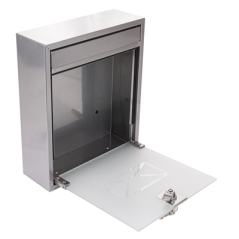 Image BOÎTE À LETTRES, RÉCEPETION HOTEL  26x9x31 CM ARGENTE ACIER (1 UNITÉ) #4