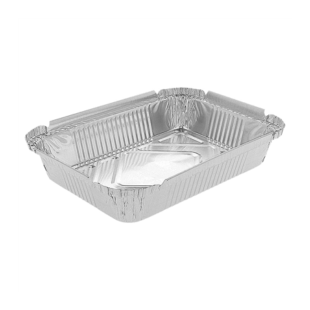 Image RÉCIPIENTS RECTANGULAIRES 450 ML 14,4x11,9x4 CM ALUMINIUM (100 UNITÉ) #1