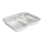 Image RÉCIPIENTS 2 COMPARTIMENTS 520/530 ML 22,7x17,7x3 CM ALUMINIUM (800 UNITÉ) #1