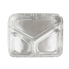 Image RÉCIPIENTS 3 COMPARTIMENTS 380/220/166 ML 22,7x17,7x3 CM ALUMINIUM (800 UNITÉ) #3