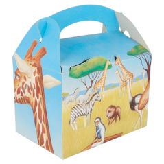 Image BOÎTES MENU ENFANT "SAVANE"  320 G/M2 15,50x10,50x17,50 CM QUADRICHROMIE CARTON (300 UNITÉ) #1