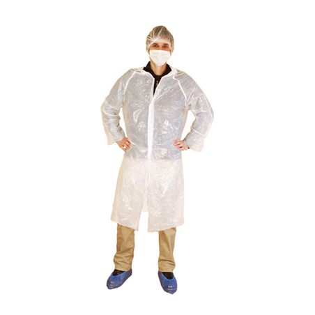 Image ENSEMBLES VISITEUR ÉCONOMIQUE  20µ 130 CM BLANC LDPE (25 UNITÉ) #1