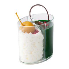 Image RÉCIPIENTS INJECTÉS RÉUTILISABLES "ELLIPSES" 2x60 ML 6,5x4,5x6,5 CM TRANSPARENT PS (300 UNITÉ) #4