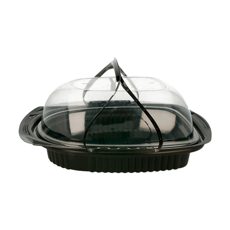 Image GRANDS RÉCIPIENTS POULET  22x16,5x11,2 CM NOIR PP (150 UNITÉ) #1