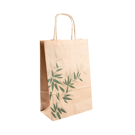 Image SACS SOS AVEC ANSES 'FEEL GREEN' 80 G/M2 20+10x29 CM NATUREL KRAFT (250 UNITÉ) #1
