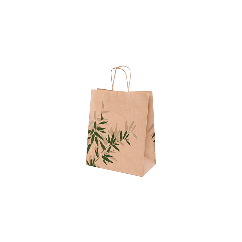 SACS SOS AVEC ANSES 'FEEL GREEN' 80 G/M2 26+14x32 CM NATUREL KRAFT (250 UNITÉ)