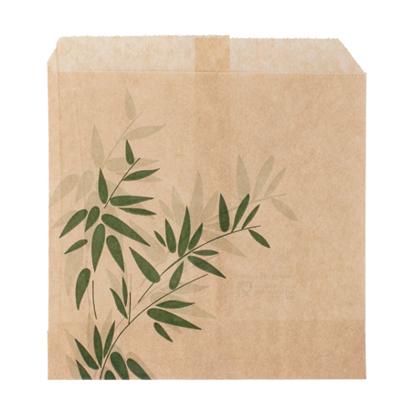 Image SACHET POUR FRITURES 'FEEL GREEN' 34 G/M2 12x12 CM NATUREL PARCH.INGRAISSABLE (1000 UNITÉ) #1