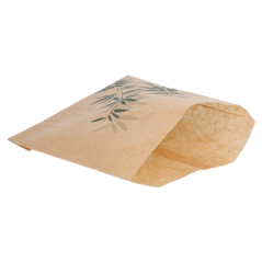 SACHET POUR FRITURES 'FEEL GREEN' 34 G/M2 12x12 CM NATUREL PARCH.INGRAISSABLE (1000 UNITÉ)