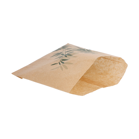 SACHET POUR FRITURES 'FEEL GREEN' 34 G/M2 12x12 CM NATUREL PARCH.INGRAISSABLE (1000 UNITÉ)