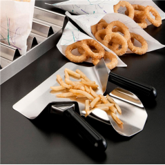 PELLE À FRITES, 2 POIGNÉES 20x5x22,5 CM ARGENTE INOX (1 UNITÉ)