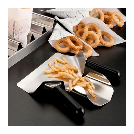 PELLE À FRITES, 2 POIGNÉES  20x5x22,5 CM ARGENTE INOX (1 UNITÉ)