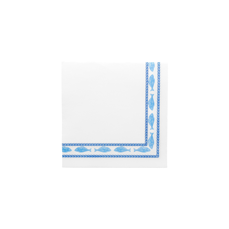 SERVIETTES ECOLABEL "MARISQUERÍA" 'DOUBLE POINT' 18 G/M2 40x40 CM BLANC OUATE (1200 UNITÉ)