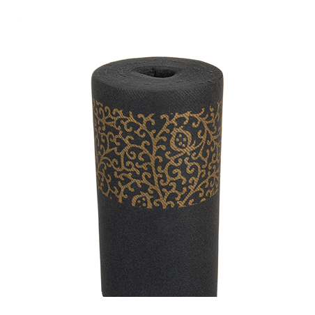 Image "TÊTE-À-TÊTE" PRÉ. 120CM (20 FEU.) "ARABESQUE"  55 G/M2 0,40x24 M NOIR AIRLAID (6 UNITÉ) #1