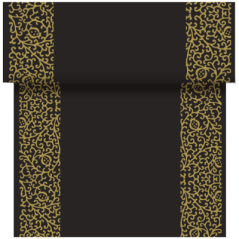 Image "TÊTE-À-TÊTE" PRÉ. 120CM (20 FEU.) "ARABESQUE"  55 G/M2 0,40x24 M NOIR AIRLAID (6 UNITÉ) #3