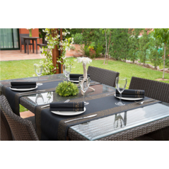 Image "TÊTE-À-TÊTE" PRÉ. 120CM (20 FEU.) "ARABESQUE"  55 G/M2 0,40x24 M NOIR AIRLAID (6 UNITÉ) #4