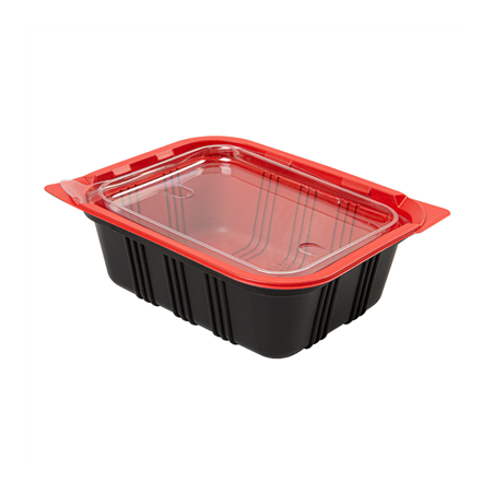 Image BARQUETTES MICRO-ONDABLES REPAS INDIVIDUEL  15,5x12x5,1 CM NOIR PP (400 UNITÉ) #1