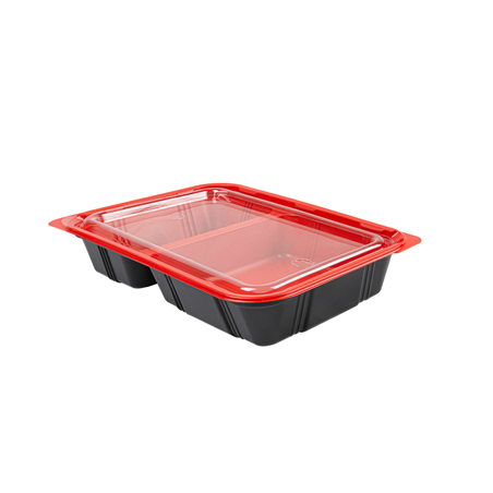 Image BARQUETTES MICRO-ONDABLES REPAS INDIVIDUEL  23,9x15x4,5 CM NOIR PP (400 UNITÉ) #1