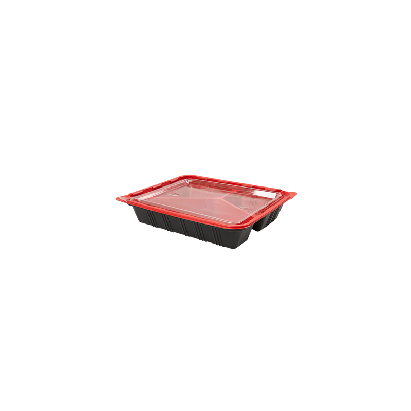 BARQUETTES MICRO-ONDABLE REPAS INDIVIDUEL  22,5x18x4,5 CM NOIR PP (400 UNITÉ)