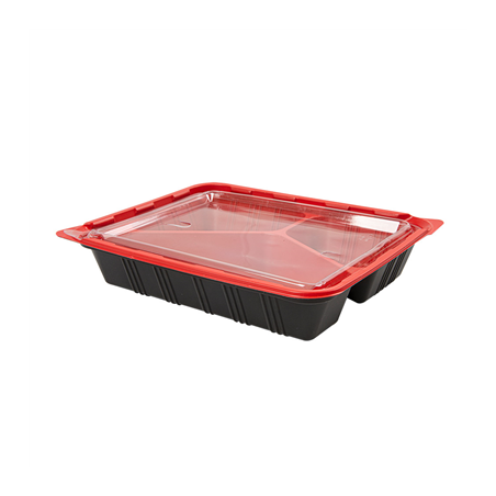 Image BARQUETTES MICRO-ONDABLE REPAS INDIVIDUEL  22,5x18x4,5 CM NOIR PP (400 UNITÉ) #1