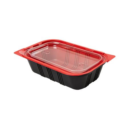 Image BARQUETTES MICRO-ONDABLES REPAS INDIVIDUEL  19,2x12,7x5 CM NOIR PP (400 UNITÉ) #1