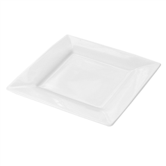 Image ASSIETTES CARRÉES 15x15 CM BLANC PORCELAINE (48 UNITÉ) #1