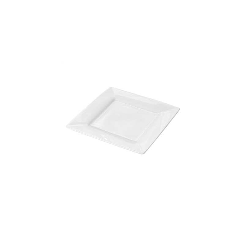 ASSIETTES CARRÉES  15x15 CM BLANC PORCELAINE (48 UNITÉ)