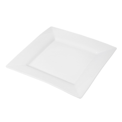 Image ASSIETTES CARRÉES 30x30 CM BLANC PORCELAINE (6 UNITÉ) #1