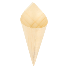 Image CORNETS EN FEUILLE DE PEUPLIER  12,5 CM NATUREL BOIS (1000 UNITÉ) #1