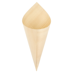 Image CORNETS EN FEUILLE DE PEUPLIER  17 CM NATUREL BOIS (1000 UNITÉ) #1