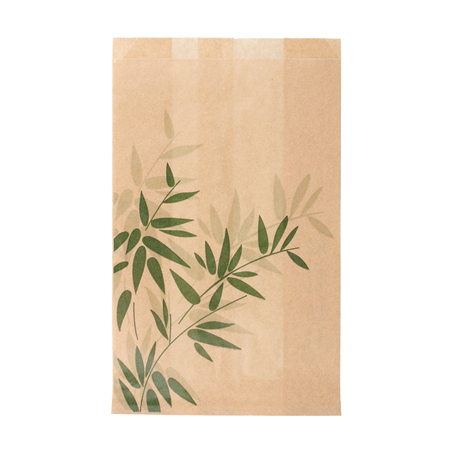 Image POCHETTES HAMBURGER 'FEEL GREEN' 34 G/M2 14+7x22 CM NATUREL PARCH.INGRAISSABLE (500 UNITÉ) #1