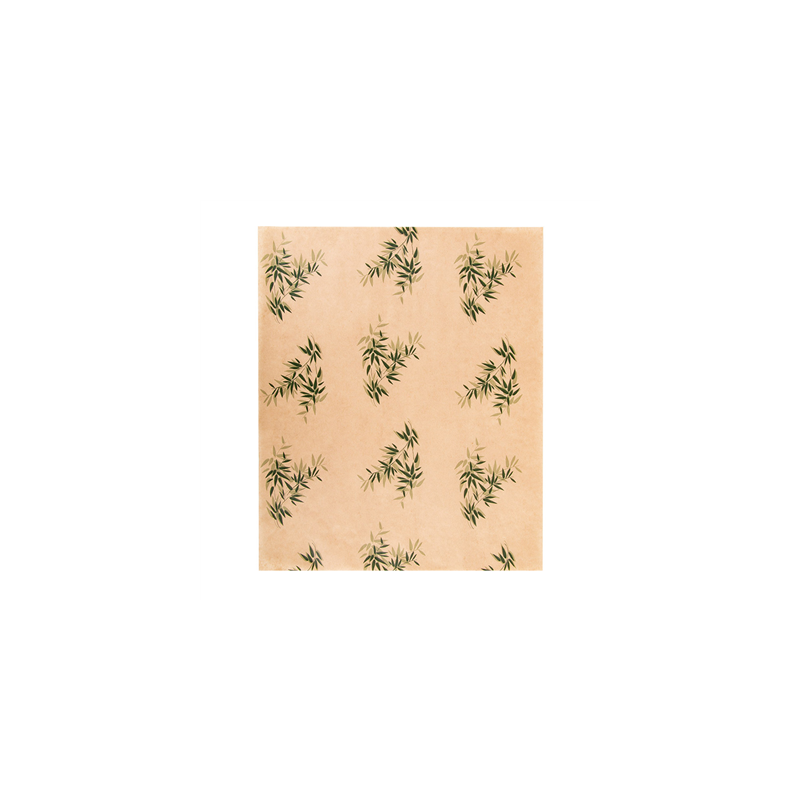 PAPIER INGRAISSABLES FAST FOOD 'FEEL GREEN' 34 G/M2 28x34 CM NATUREL PARCH.INGRAISSABLE (1000 UNITÉ)