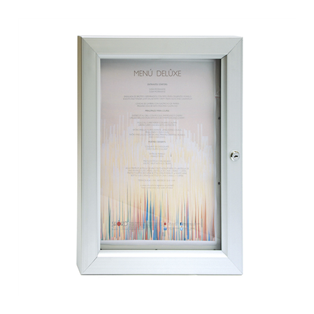 Image PORTE MENUS LUMINEUX DIN-A3  40x52x3,2 CM ARGENTE METAL (1 UNITÉ) #1