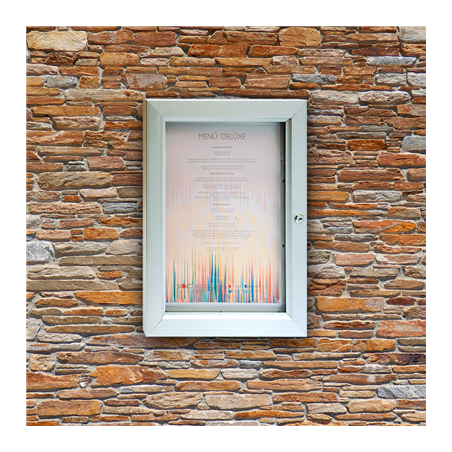 PORTE MENUS LUMINEUX DIN-A3  40x52x3,2 CM ARGENTE METAL (1 UNITÉ)