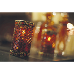 LAMPES DE TABLE "MOROCCO" Ø 7,5x13 CM ASSORTI VERRE (6 UNITÉ)