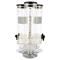 Image DISTRIBUTEUR DE CÉRÉALES TRIPLE 20x20x45 CM TRANSPARENT ACRYLIQUE (1 UNITÉ) #1