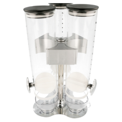 Image DISTRIBUTEUR DE CÉRÉALES TRIPLE  20x20x45 CM TRANSPARENT ACRYLIQUE (1 UNITÉ) #6