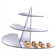 Image PRÉSENTOIR MIROIR 3 NIVEAUX - DEMI LUNE 41 (h) CM ACRYLIQUE (1 UNITÉ) #1