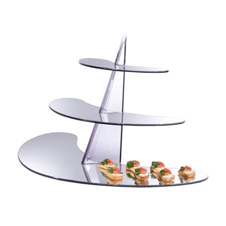 Image PRÉSENTOIR MIROIR 3 NIVEAUX - DEMI LUNE  41 (h) CM ACRYLIQUE (1 UNITÉ) #1