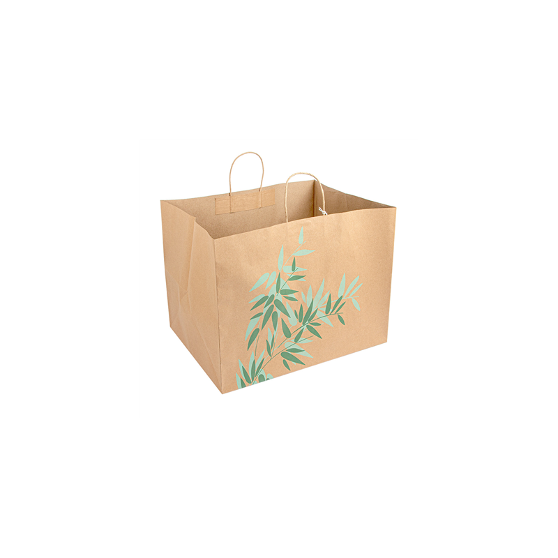 SACS SOS TRAITEUR 'FEEL GREEN' 110 G/M2 43+33x33 CM NATUREL KRAFT (100 UNITÉ)