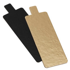 Image CARTONS PÂTISSERIE DEUX FACES  950 G/M2 4,5x13 CM OR/NOIR CARTON (250 UNITÉ) #1